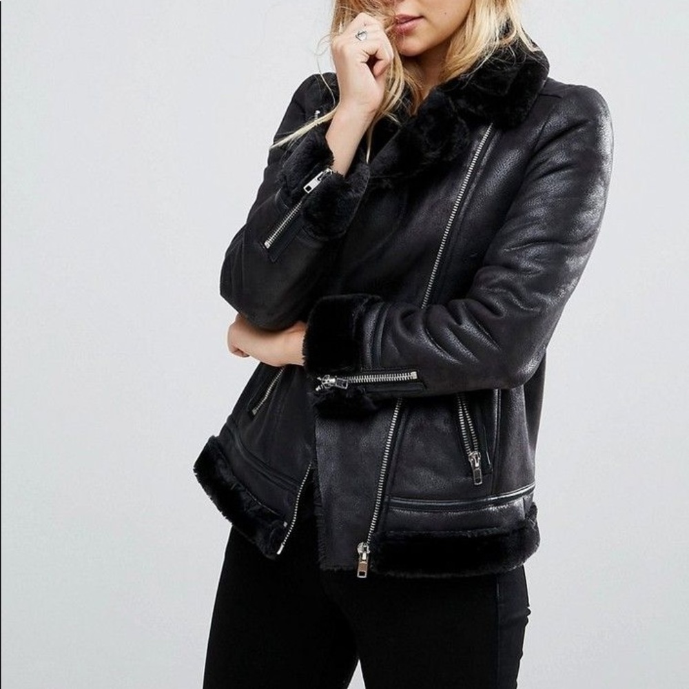 ASOS Fur aviator jacket
